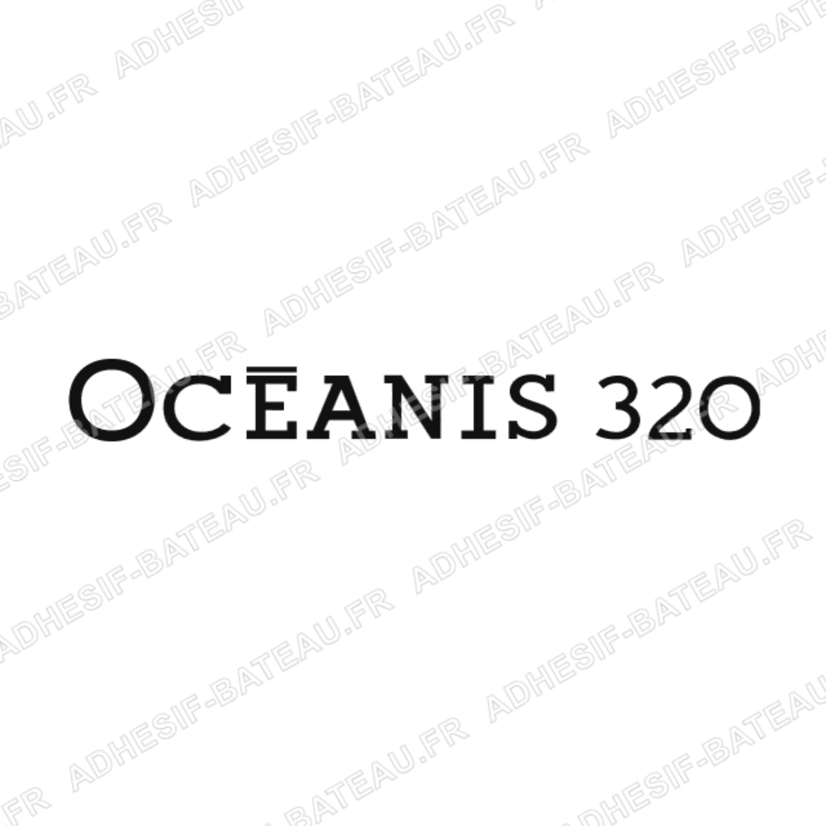 Logo Bénéteau Oceanis 320 avec lettrage rétro en capitales pour voilier