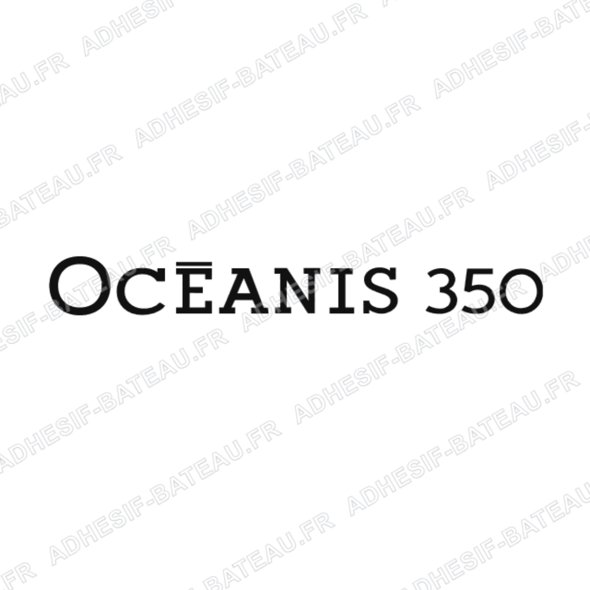 Logo Bénéteau Oceanis 350 avec lettrage rétro en capitales pour voilier