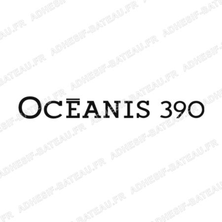 Logo Bénéteau Oceanis 390 avec lettrage fin noir pour rénovation de voilier
