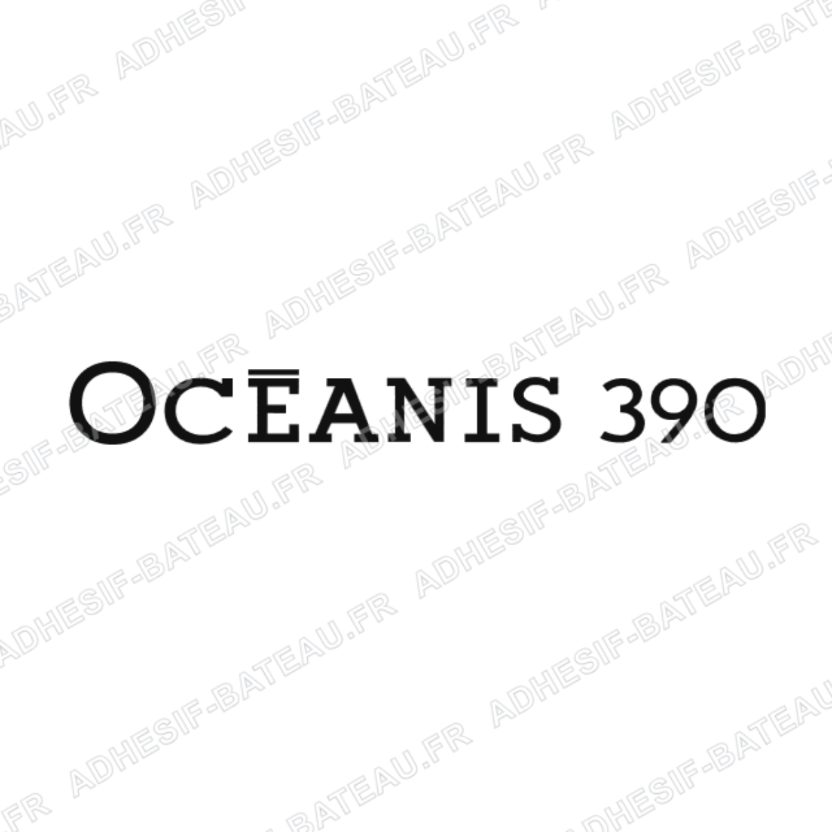 Logo Bénéteau Oceanis 390 avec lettrage fin noir pour rénovation de voilier
