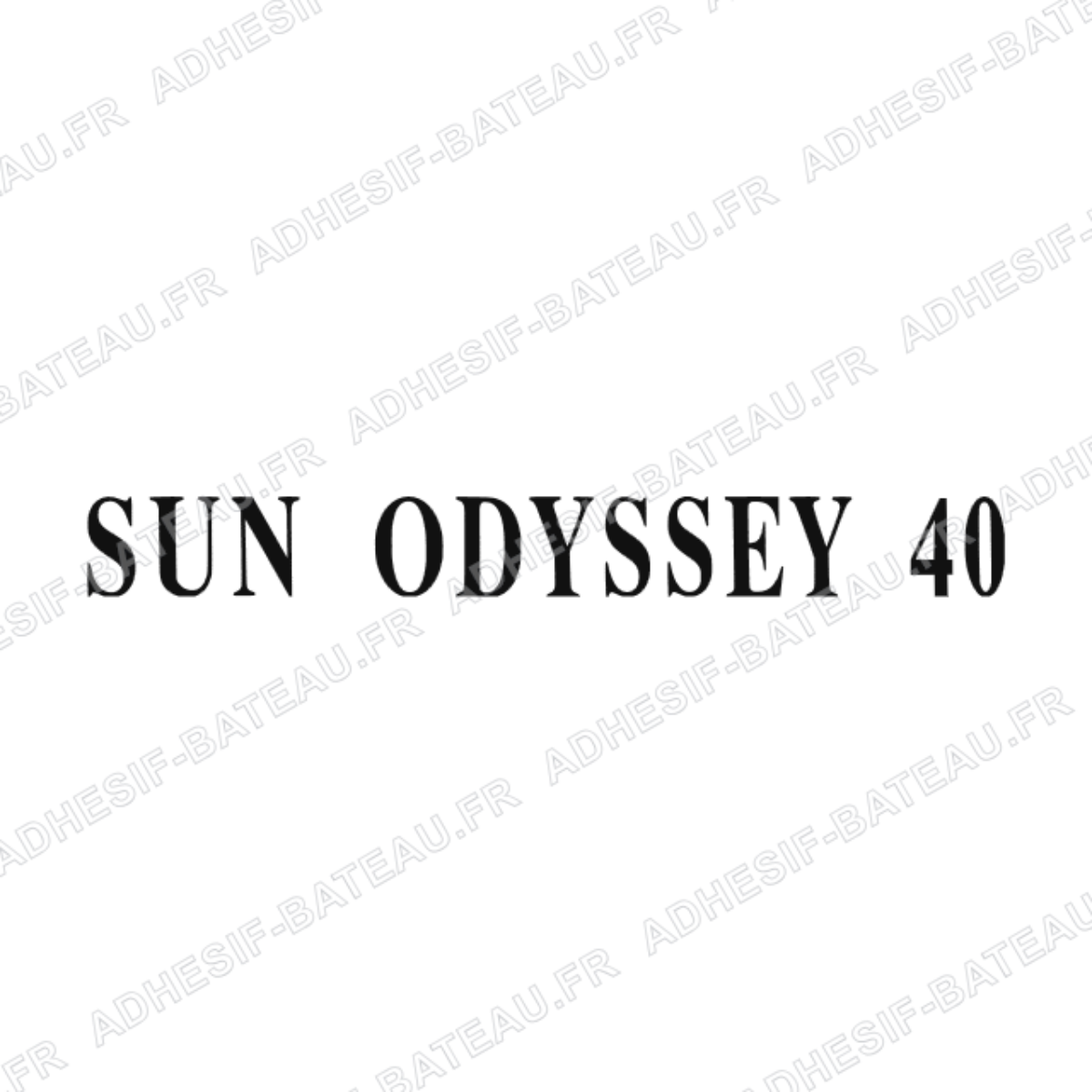 Logo Jeanneau Sun Odyssey 40 avec lettrage classique noir pour voilier