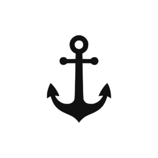 Sticker représentant une ancre marine classique au design sobre et épuré.