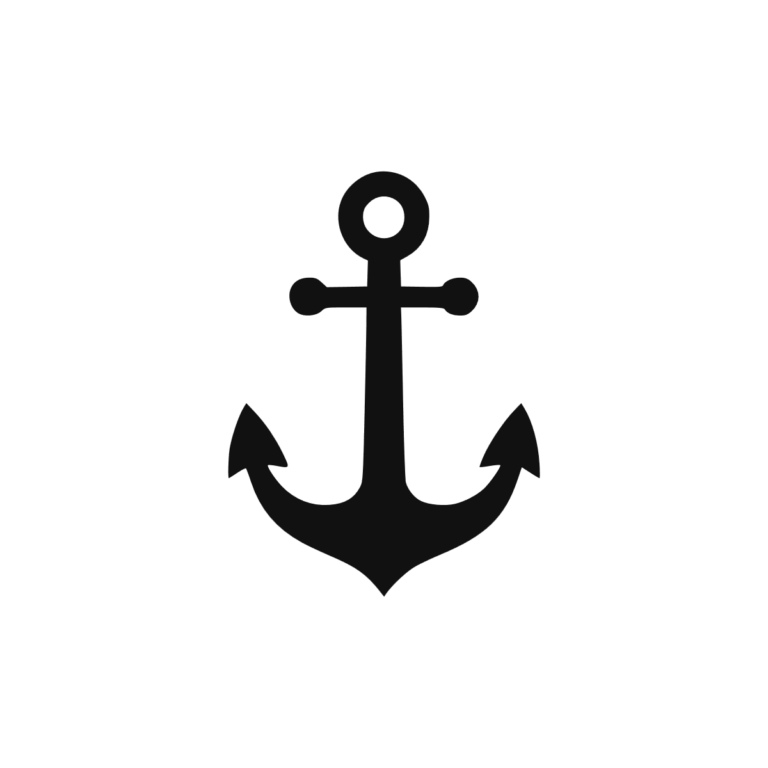 Sticker représentant une ancre marine classique au design sobre et épuré.