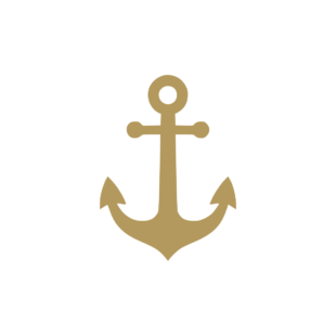 Sticker représentant une ancre marine classique au design sobre et épuré. - Imitation Or