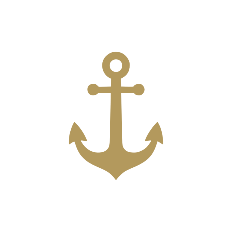 Sticker représentant une ancre marine classique au design sobre et épuré. - Imitation Or