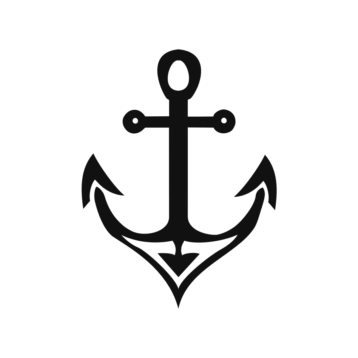 Sticker représentant une ancre marine dont la base forme un cœur stylisé.