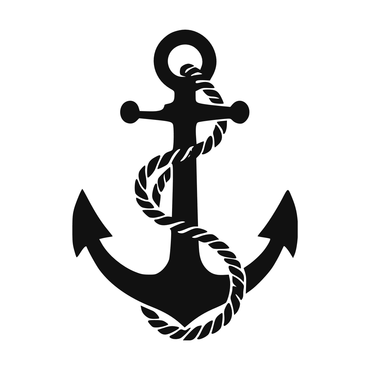 Illustration d'une ancre marine entourée d'une corde.