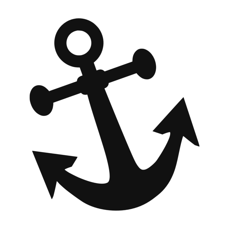 Sticker noir représentant une ancre marine classique au dessin épuré