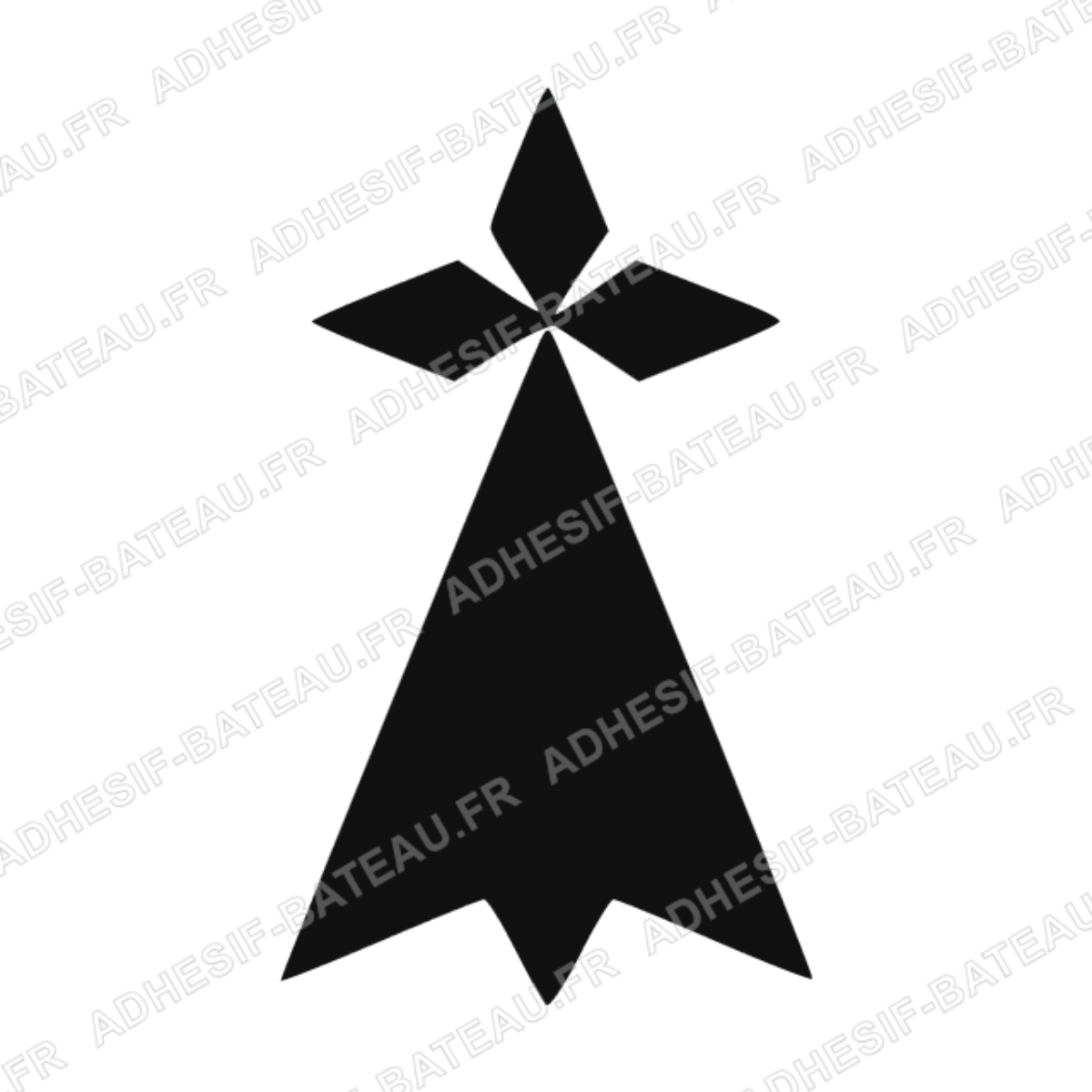 Sticker représentant une hermine bretonne stylisée en noir, symbole emblématique de la Bretagne.