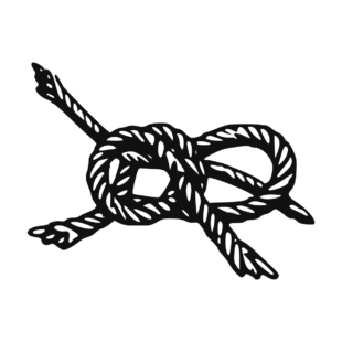 Sticker noir représentant un nœud marin réalisé avec un cordage épais entrelacé