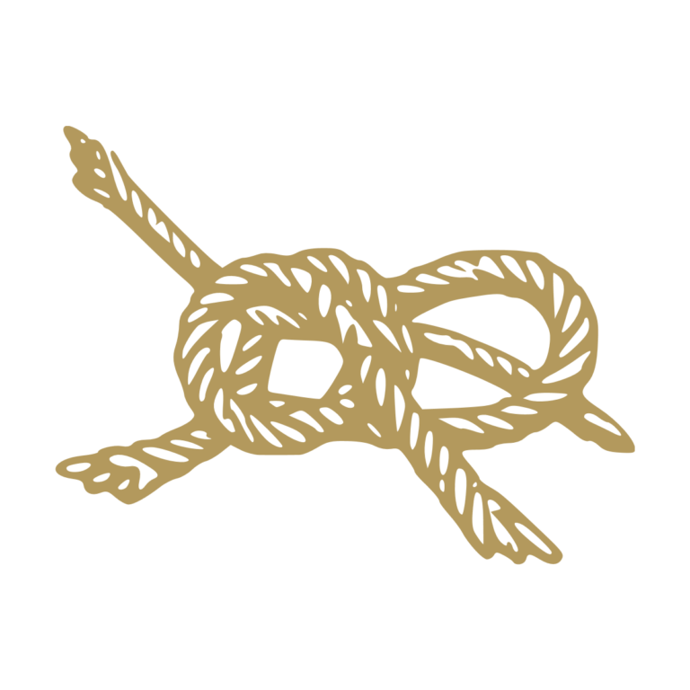 Sticker noir représentant un nœud marin réalisé avec un cordage épais entrelacé - Imitation Or